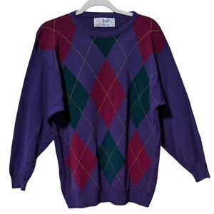 Pringle of Scotland Harrods argyle washable lightweight lambswool sweater flaw M